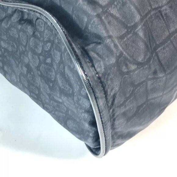 FENDI 7VA367 logo Shoulder Bag Vertical Tote Bag Nylon / Leather Black - Picture 9 of 14